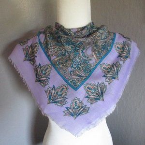 1980s lavender & teal scarf